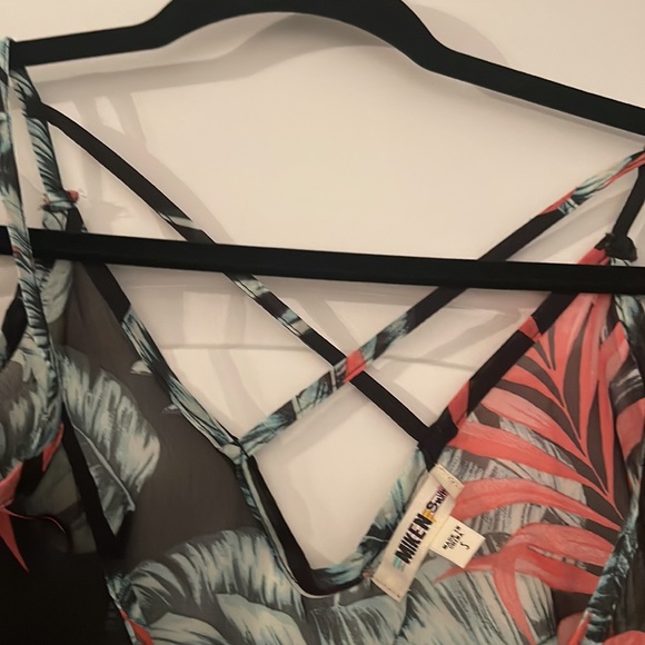 Palm leaf design swim cover up size small - Picture 3 of 5